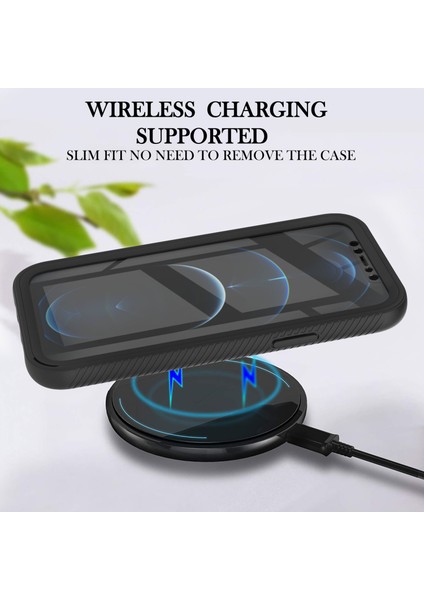 Iphone 12/12 Pro - Siyah Için Pet Ekran Koruyucu ile Tam Kapsama Pc+Tpu Telefon Koruma Kılıfı (Yurt Dışından)