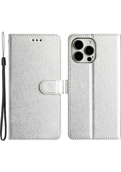 Iphone 12 Pro Max Telefon Kılıfı Için Telefon Stand Pu Deri Ipek Doku Cüzdan Cüzdan Kitap Stil Kılıfı (Yurt Dışından)