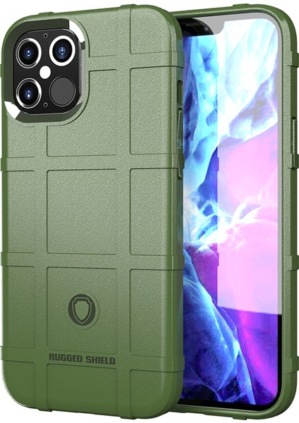 Anti -Shock Kare Doku Kıkırdak Tpu Kabuğu Iphone 12 Pro Max 6.7 Inç - Yeşil (Yurt Dışından)