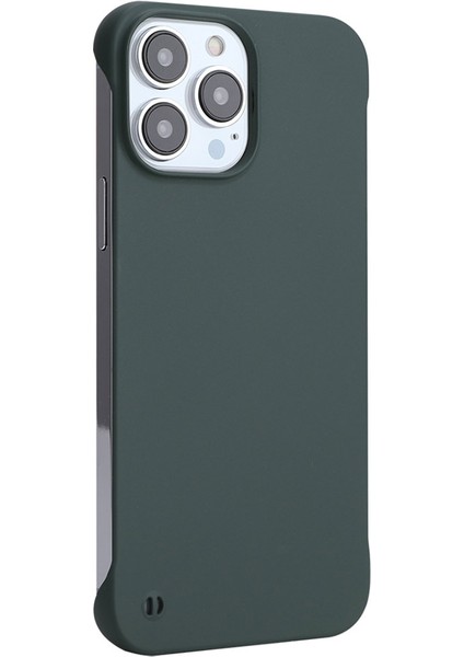 Iphone 12 Pro Max Sert Pc Ince Işık Kauçuklu Mat Şok Geçirmez Telefon Kılıfı Kapak-Siyah Yeşil (Yurt Dışından)