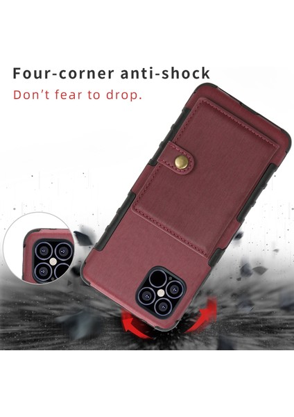 Shouhushen Pu Deri Kaplamalı Pc Tpu Iphone 12 Pro/iphone 12 Için Fırçalı Kapak - Şarap Kırmızısı (Yurt Dışından) fırsatları