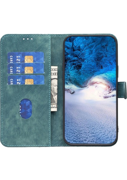 Iphone 12/12 Pro Magnicy Tedoke Baskı Izgara Desen Standı Kapak Telefon Cüzdanı Kılıf Yeşili (Yurt Dışından)