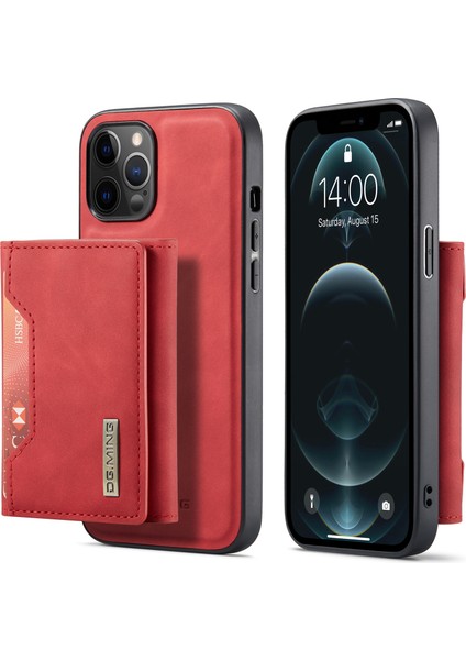 Kickstand Tasarım Manyetik Tri Katlı Cüzdan iPhone 12 Pro Max Için Deri Telefon Kılıfı Kabuğu (Yurt Dışından)