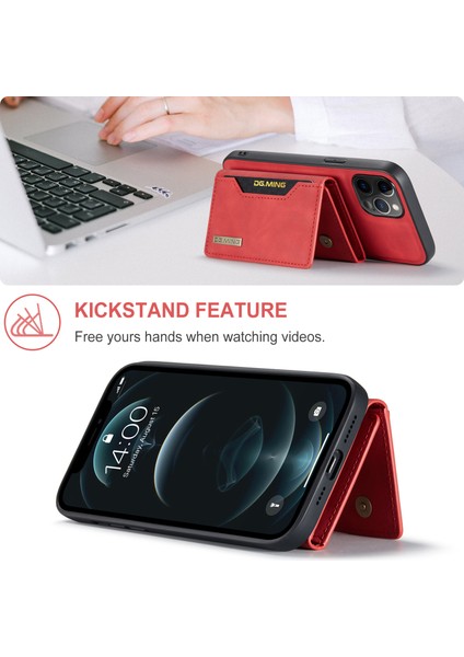 Kickstand Tasarım Manyetik Tri Katlı Cüzdan iPhone 12 Pro Max Için Deri Telefon Kılıfı Kabuğu (Yurt Dışından) fiyatları
