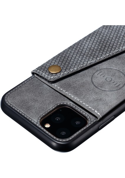 Iphone 12 Pro Max 6.7 Inç-Gri Için Pu Deri Kaplamalı Tpu Kapağı [dahili Araç Manyetik Sayfası] (Yurt Dışından)