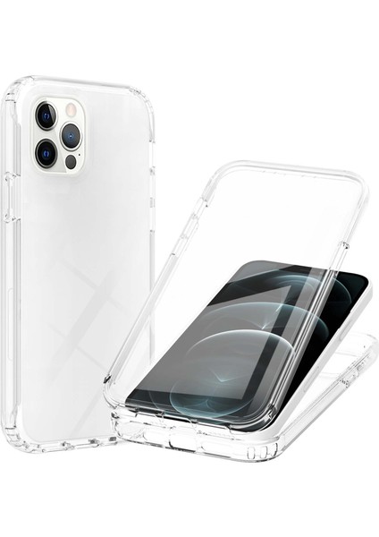 Iphone 12/12 Pro Phone Case Için La1 Gradyan Renk Tam 1 Arası Şok Geçirmez Sabit Pc Çerçevesi+Yumuşak Tpu Geri Koruyucu Telefon Kılıfı Yerleşik Evcil Hayvan Ekran Koruyucu-Tüketim (Yurt Dışından)