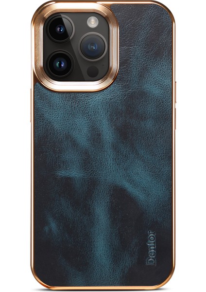 Iphone 12/12 Pro Telefon Kılıfı Için Mumsu Dokulu Elektraplatma Kılıfı Orijinal Inek Deri+Pu Deri+Pc Telefon Kapak Mavisi (Yurt Dışından)