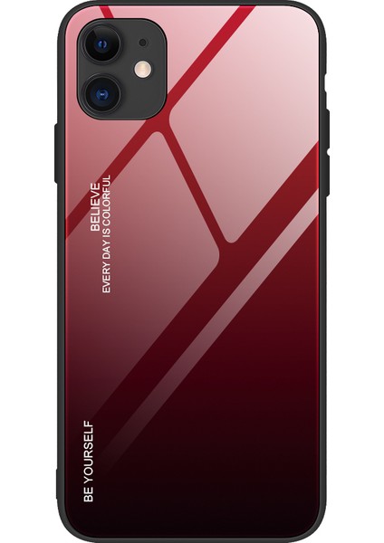 Gradyan Renk Kapağı Temperli Cam+Pc+Tpu Hibrit Kılıf (Yurt Dışından)
