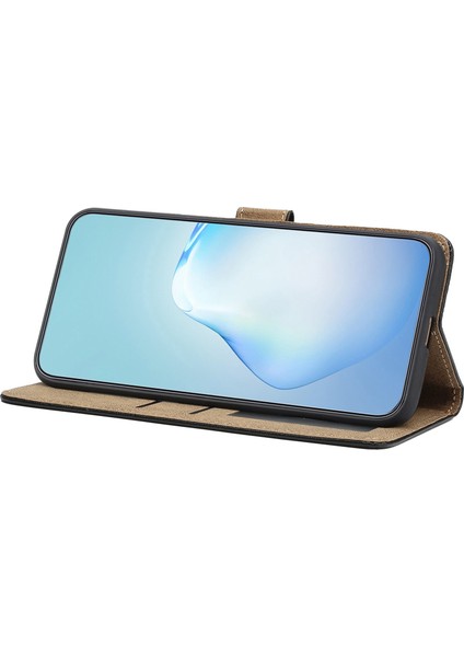 Iphone 12/12 Için Pro Telefon Vaka Iş Stili Telefon Kılıf Anti-Giyim Anti Cowhide Doku Pu Deri Folio Flip Telefon Cüzdanı Kapak Stand Telefon Kabuk Black (Yurt Dışından)