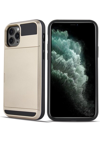 Iphone 12 Pro/iphone 12 Için Kart Tutucu Kabuğuyla Pc + Tpu - Altın (Yurt Dışından)