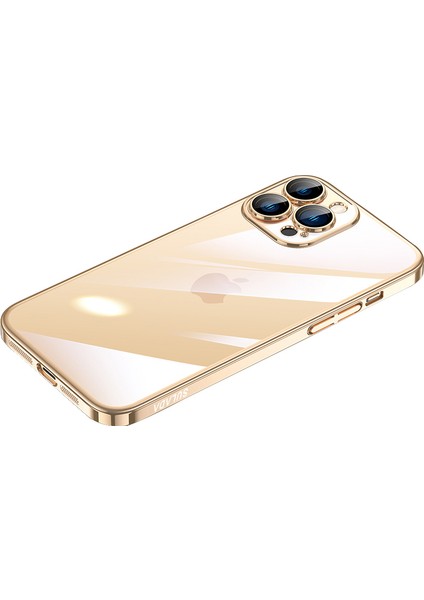 Iphone 12 Pro Max Damla Dirençli Ultra Dirençli Ince Telefon Kılıfı Elektrapan Pc Kapağı Temperli Cam Lens Gold ile (Yurt Dışından)