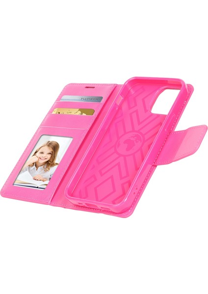 Iphone 12/12 Pro Stand Phone Case Pu Derisi+Tpu Çizilmeye Dayanıklı Cüzdan Kapak-Gül (Yurt Dışından)