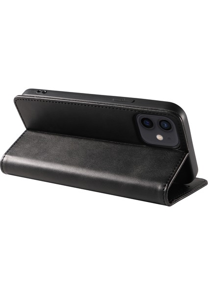 Iphone 12/12 Pro Telefon Kılıfı Anti-Çizelge Anti Telefon Kılıfı Cüzdan Manyetik Deri Stand Buzağı Dokusu Telefon Kapak Black (Yurt Dışından) fırsatları