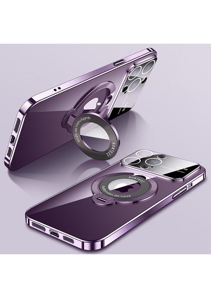 Iphone 12 Pro Max Telefon Kılıfı Için Magsafe Pc Kasa Ile Ilgili Kıckstand Elektrolak Telefon Kapak Cam Lens Kurulu Davar Mor Mor Muh (Yurt Dışından) fiyatları