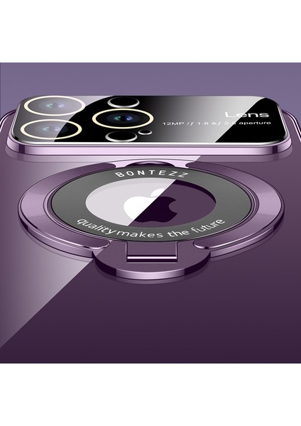 Iphone 12 Pro Max Telefon Kılıfı Için Magsafe Pc Kasa Ile Ilgili Kıckstand Elektrolak Telefon Kapak Cam Lens Kurulu Davar Mor Mor Muh (Yurt Dışından) fırsatları