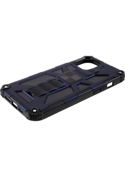 Manyetik Metal Sac Pc ile iPhone 12 Pro Max 6.7 Inç Için Tpu Kapağı - Mavi (Yurt Dışından)