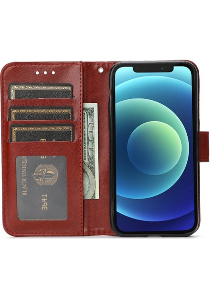 Iphone 12/12 Pro Telefon Kılıfı Için Baskılı Güller Telefon Kılıfı Damla Geçirmez Pu Deri Deri Kapak Cüzdan Stand Koruyucu Telefon Kabuk-Kahverengi (Yurt Dışından) fiyatları