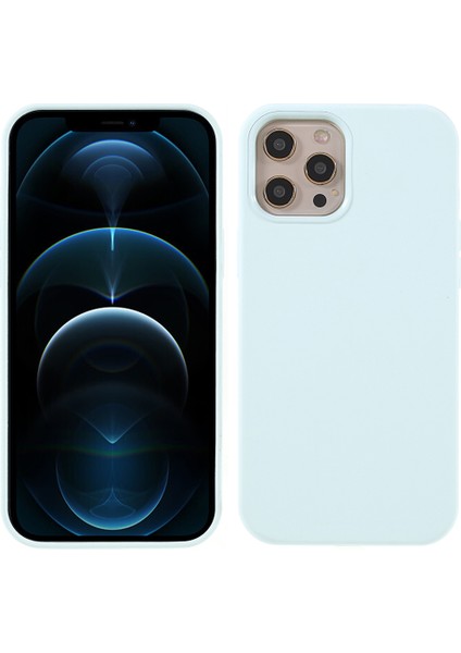 Iphone 12 Pro Max 6.7 Inç Için Yumuşak Dokunmatik Katı Silikon Tam Vücut Koruyucu Kasa - Sprey Mavi (Yurt Dışından)