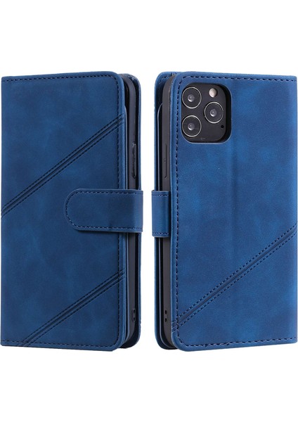 Iphone 12/12 Pro Telefon Kılıfı Için Folio Flip Pu Deri Stand Kapağı Birden Fazla Kart Yuvası ve Nakit Cep Mavisi ile Basılı Cep Telefonu Kasası (Yurt Dışından)