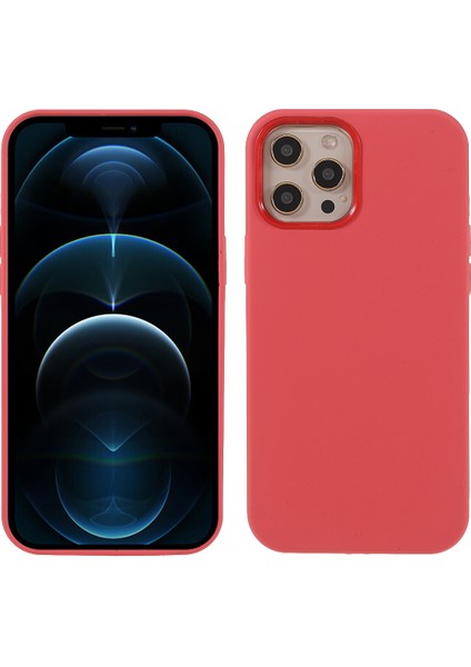 Iphone 12 Pro Max 6.7 Inç Için Yumuşak Dokunmatik Katı Silikon Tam Vücut Koruyucu Kasa - Kırmızı (Yurt Dışından)