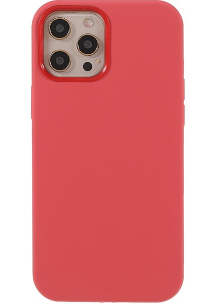 Iphone 12 Pro Max 6.7 Inç Için Yumuşak Dokunmatik Katı Silikon Tam Vücut Koruyucu Kasa - Kırmızı (Yurt Dışından)