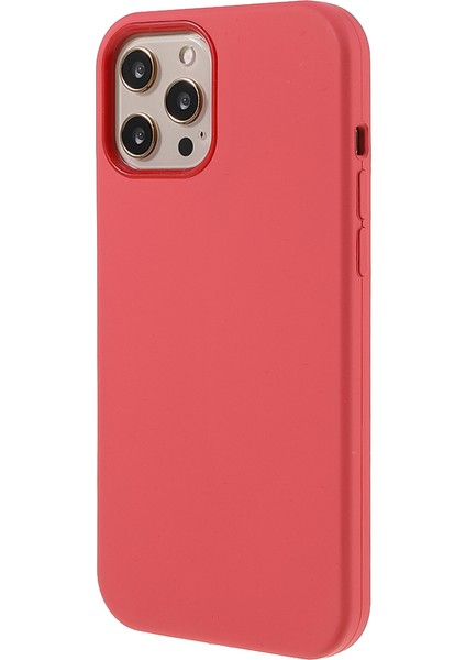 Iphone 12 Pro Max 6.7 Inç Için Yumuşak Dokunmatik Katı Silikon Tam Vücut Koruyucu Kasa - Kırmızı (Yurt Dışından)