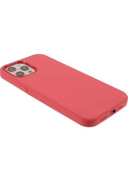 Iphone 12 Pro Max 6.7 Inç Için Yumuşak Dokunmatik Katı Silikon Tam Vücut Koruyucu Kasa - Kırmızı (Yurt Dışından)