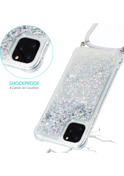 Glitter Powder Quicksand Style Style Tpu Tpu iPhone 12 Pro Max 6.7 Inç - Beyaz Için (Yurt Dışından)