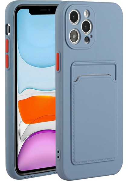 Yumuşak Tpu Telefon Kılıfı Iphone 12 Pro Max Için Kart Yuvası ile Iyi Korunmuş Kapak - Blue (Yurt Dışından)