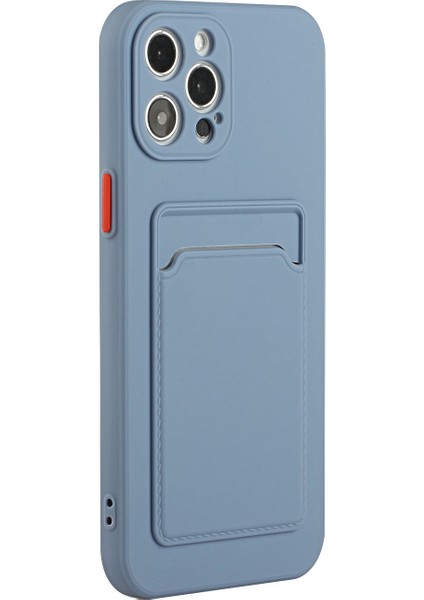 Yumuşak Tpu Telefon Kılıfı Iphone 12 Pro Max Için Kart Yuvası ile Iyi Korunmuş Kapak - Blue (Yurt Dışından)