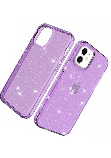 Iphone 12 Pro/12 Için Işıltılı Toz Tpu Telefon Kasası Kapsıyor - Mor (Yurt Dışından)
