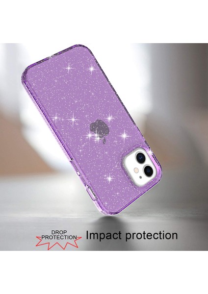 Iphone 12 Pro/12 Için Işıltılı Toz Tpu Telefon Kasası Kapsıyor - Mor (Yurt Dışından) fırsatları