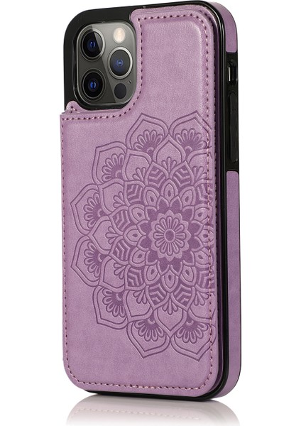 Iphone 12/12 Pro Pu Deri+Tpu Hibrid Kickstand Cep Telefonu Vaka-Mor (Yurt Dışından) fiyatları