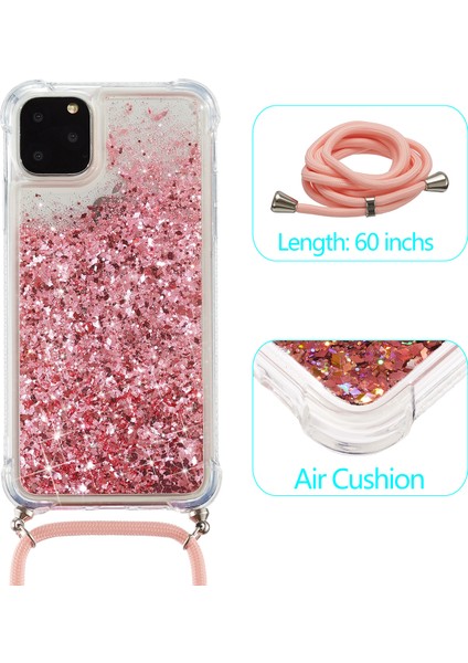 Glitter Powder Quicksand ve Tpu Kapağı Iphone 12 Pro/12 - Gül - (Yurt Dışından)