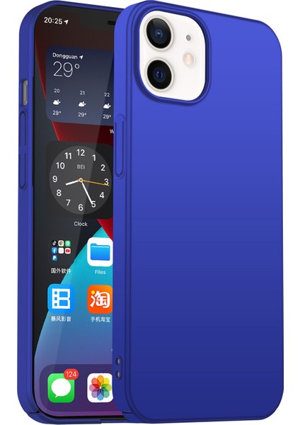 Iphone 12/12 Pro Sold Color Ultra Ince Telefon Kılıfı Sabit Pc Iyi Korumalı Akıllı Telefon Kapak-Mavi (Yurt Dışından)