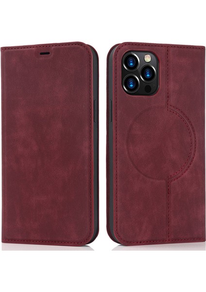 Iphone 12 Pro Max Pu Deri Kart Tutucu Için Kapak Manyetik Otomatik Kapanış Rfıd Blomak Stans Telefon Kasası (Yurt Dışından)