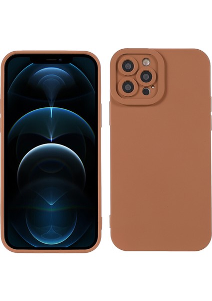 Kauçuk Yüzey Pürüzsüz Dokunmatik Kesintisiz Tpu Telefon Kılıfı Iphone 12 Pro-Brown Için (Yurt Dışından)