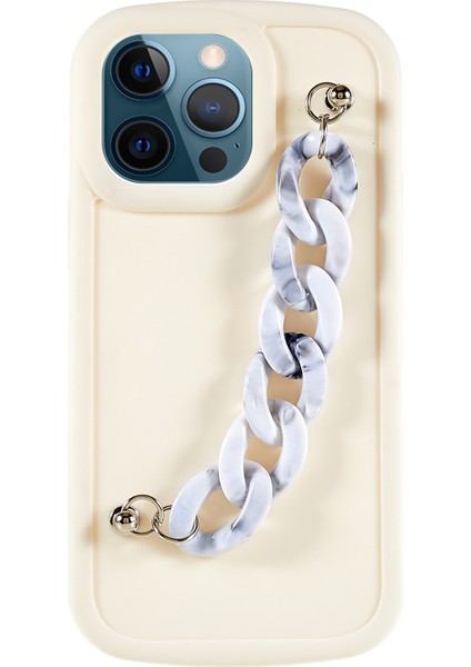 Iphone 12 Pro Max Yumuşak Tpu Kasa Mat Kaplama Kaplama Koruyucu Arka Kapak Zincir Bilezik El Strap-Grey/beyaz Mermer Zinciri (Yurt Dışından) fiyatları