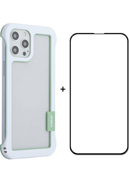 Iphone 12 Pro Telefon Kılıfı Ince Telefon Kılıfı+9h Temperli Cam Ekran Koruyucusu Çerçevesiz Isı Disipasyonu Telefon Kabuğu Bırakma Direnci Koruyucu Kapak-Beyaz (Yurt Dışından)