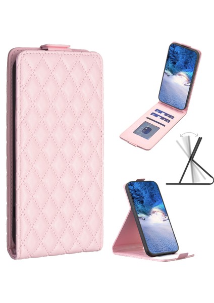 Iphone 12/12 Için Telefon Kılıfı Pro Baskılı Deri Dikey Flip Kartı Tutucu Stand Kapak Pembe (Yurt Dışından)
