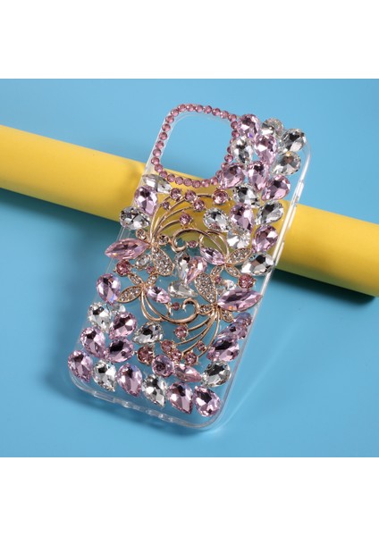 Rhinestone Dekorasyon Tpu Kabuğu Iphone 12 Pro Max 6.7 Inç - Mor Rhinestone (Yurt Dışından) fiyatları