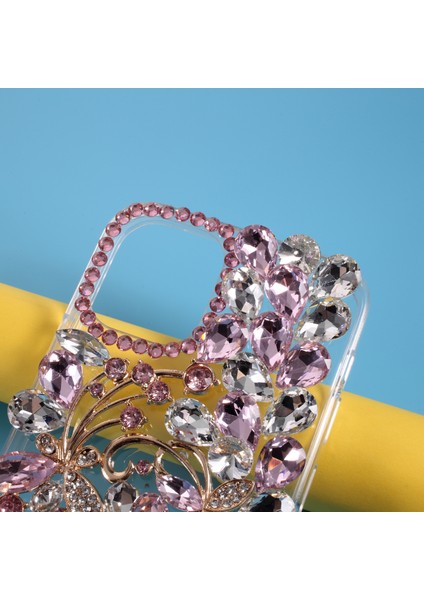 Rhinestone Dekorasyon Tpu Kabuğu Iphone 12 Pro Max 6.7 Inç - Mor Rhinestone (Yurt Dışından) modelleri
