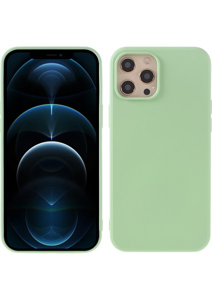 Iphone 12 Pro Max 6.7 Inç Için Anti-Çizik Sıvı Silikon Arka Kapak-Açık Yeşil (Yurt Dışından)