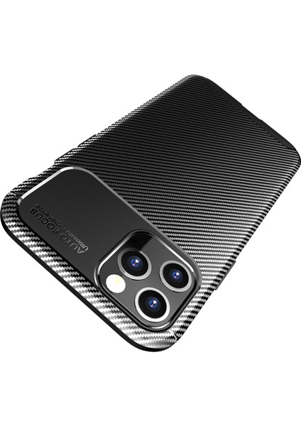 IPhone 12 Pro Max 6.7 Inç Için Dayanıklı Karbon Fiber Doku Tpu Telefon Kabuğu - Siyah (Yurt Dışından) modelleri