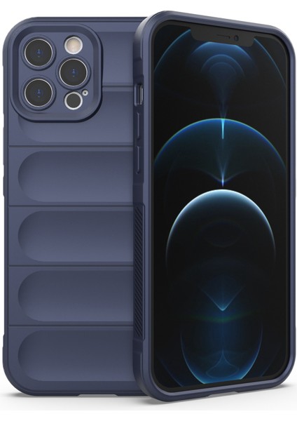 Iphone 12 Pro Max 6.7 Inç Tpu Telefon Koruyucu Kılıfı Için, Fall Anti-Fall Rest Geri Kabuk Kapağı-Dark Mavi (Yurt Dışından)