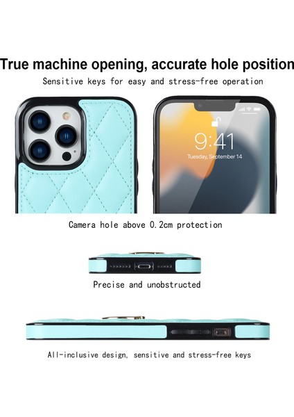 Iphone 12 Pro Max Anti-Dust Pu Deri+Tpu Telefon Kılıfı Dikiş Rhombus Ring Tutucu Kickstand Telefon Shell Sky Mavi (Yurt Dışından) fırsatları