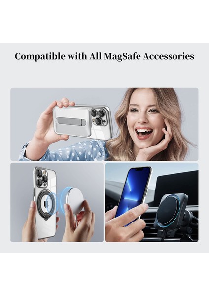 Pc+Tpu Iphone 12 Pro Max Rotatable Ring Kickstand Cover Için Magsafe-Mavi ile Uyumlu (Yurt Dışından)