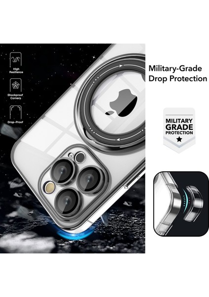 Pc+Tpu Iphone 12 Pro Max Rotatable Ring Kickstand Cover Için Magsafe-Mavi ile Uyumlu (Yurt Dışından)