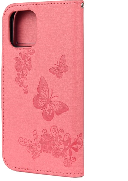 Iplower Kelebek Deri Cüzdan Kılıfı Iphone 12 Pro Max 6.7 Inç - Pembe (Yurt Dışından) modelleri