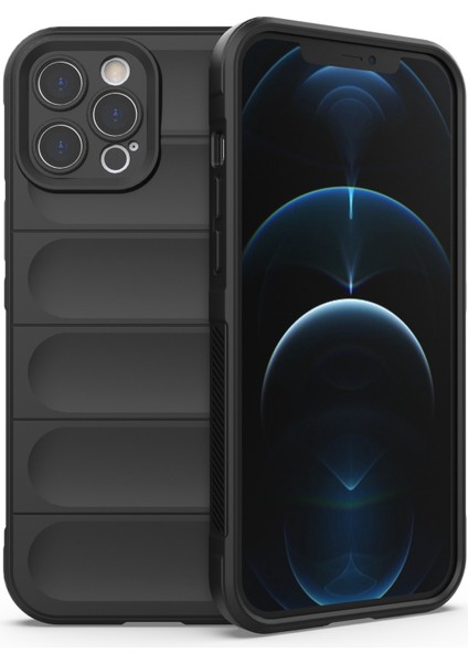 Iphone 12 Pro Max 6.7 Inç Tpu Telefon Koruyucu Kılıfı Için, Fall Anti -Fall Rest Geri Kabuk Kapağı - Siyah (Yurt Dışından)